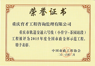 全國(guó)市政金杯示范工程